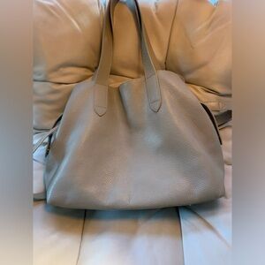 Cuyana Ecru leather laptop bag/tote bag